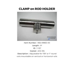 CLAMP on ROD HOLDER // Boat CLAMP on ROD HOLDER // Marine Hardware CLAMP on ROD HOLDER