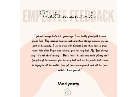 Employee Testimonial | NDIS Registered Service Provider | Concept Care