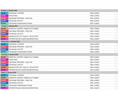 Check out the Event Time Table at Martial Arts and Fitness Training in Australia!