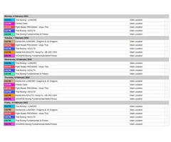 Check out the Event Time Table at Martial Arts and Fitness Training in Palmerston Australia!