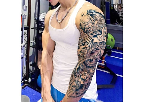 2 Sheet Full Arm Temporary Tattoos Fake Tattoo Stickers - 3/8