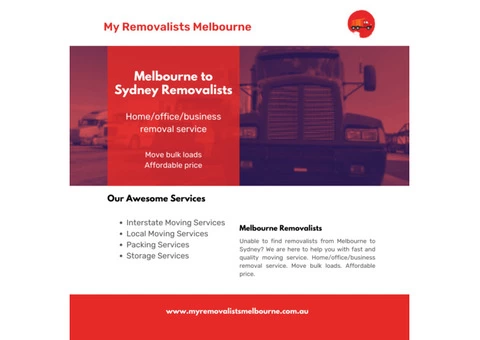 Melbourne to Sydney Removalists – My Removalists