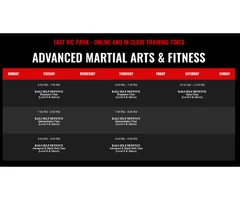 Online and In Class Martial Arts Training Times of Kali Self Defence in WA