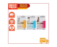 Moxiclear Flea Heartworm Worm Control for All Sizes Dogs 6 Pipettes Free Ship