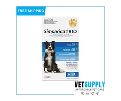 SIMPARICA TRIO FOR DOGS Monthly Chewables for Full Protection 6 Pack
