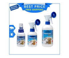 Frontline Spray for flea and tick treatment, works on dogs and cats.