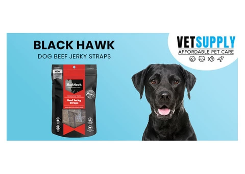 Black Hawk Beef Jerky Straps Dog Treats | VetSupply
