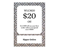 WLCM20 = Get $20 off on your first order when you spend over $100
