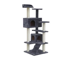 i.Pet Cat Tree 134cm Trees Scratching Post Scratcher Tower Condo House Furniture Wood Grey