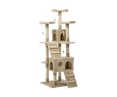 i.Pet Cat Tree 180cm Trees Scratching Post Scratcher Tower Condo House Furniture Wood Beige