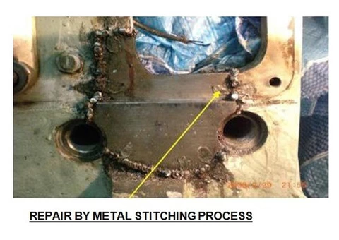 Metal Stitching Technique For Cast Iron Crack Repair