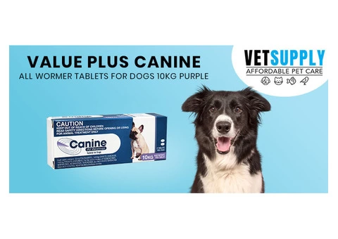 Buy Value Plus Canine All Wormer Tablets for Dogs 10kg (Purple) 2 Tablets Online
