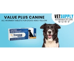 Buy Value Plus Canine All Wormer Tablets for Dogs 40kg (Yellow) 2 Tablets Online