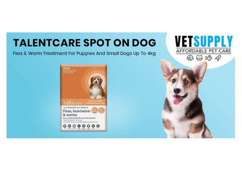 Buy Talentcare Spot On Dog Flea & Worm Treatment for Puppies and Small Dogs Up to 4kg Online