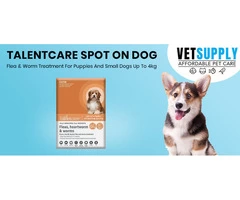 Buy Talentcare Spot On Dog Flea & Worm Treatment for Puppies and Small Dogs Up to 4kg Online