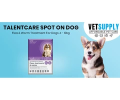 Buy Talentcare Spot On Dog Flea & Worm Treatment for Dogs 4 - 10kg 6 Pack Online