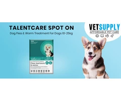 Buy Talentcare Spot On Dog Flea & Worm Treatment for Dogs 10 - 25kg 6 Pack Online