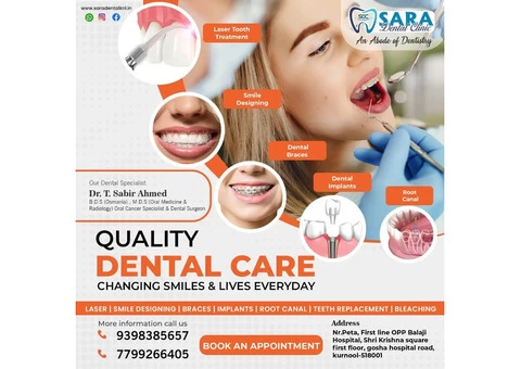 Best Oral Cancer Prevention and Treatment at Sara dental clinic in Kurnool