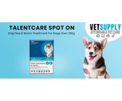 Buy Talentcare Spot On Dog Flea & Worm Treatment for Dogs Over 25kg 6 Pack Online