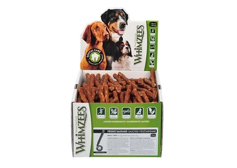 Whimzees Veggie Sausage Dental Bulk Box Treats for Dog