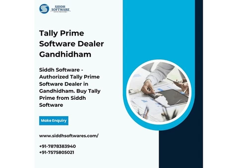 Tally Prime Software Dealer Gandhidham - Siddh Software