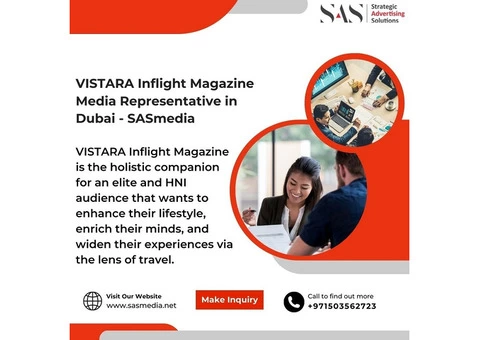 VISTARA Inflight Magazine Media Representative in Dubai - SASmedia