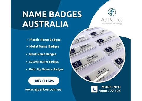 Name Badges | Custom Name Tags Australia - AJ Parkes