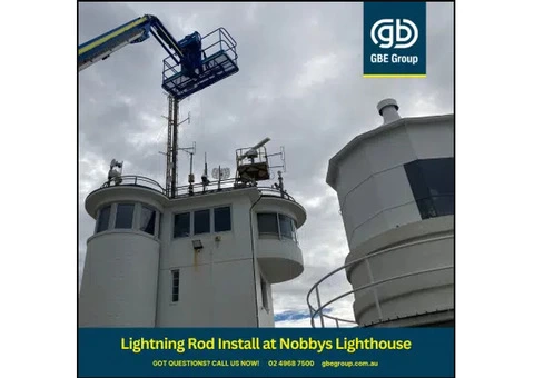Lightning Rod install at Nobbys Lighthouse