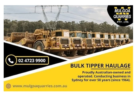 Expert Bulk Material Transport Sydney | Reliable Tipper Solutions | Mulgoa Quarries Pty Ltd