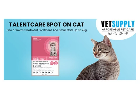 Buy Talentcare Spot On Cat Flea & Worm Treatment for Kittens and Small Cats Up to 4kg Online