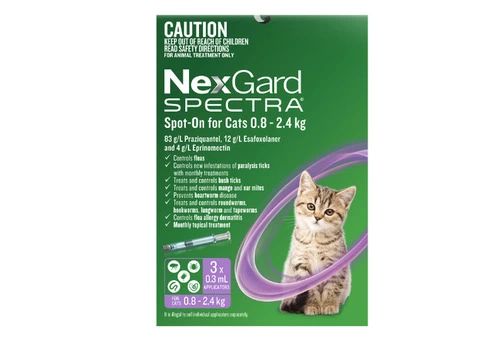 Buy Nexgard Spectra Spot-On for Kittens and Small Cats 0.8 to 2.4kg 3 Pack Online