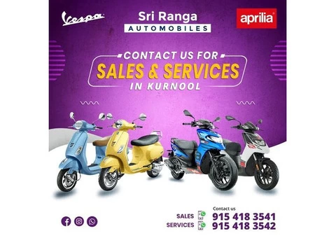 Vespa Aprilia Sales & Services in Kurnool || Sri Ranga Automobiles, Vespa Aprilia Dealership