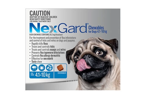 Buy Nexgard Chewables For Dogs 4.1 - 10 Kg (Blue) - Free Shipping