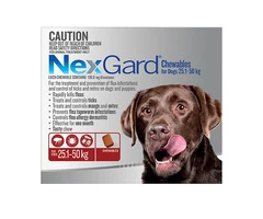 Buy Nexgard Chewables For Dogs 25 - 50 Kg (Red) - Free Shipping