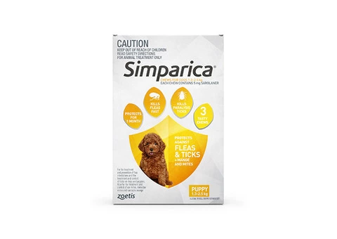 Buy Simparica Chewables For Puppies 1.3-2.5kg (Yellow) - Free Shipping