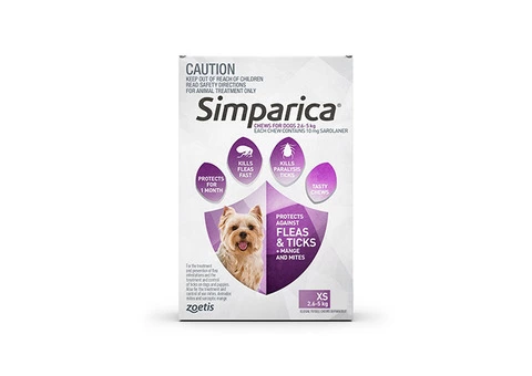 Buy Simparica Chewables For Very Small Dogs 2.5-5kg (Purple) - Free Shipping