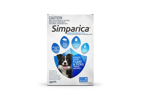 Buy Simparica Chewables For Medium Dogs 10.1-20kg (Blue) - Free Shipping