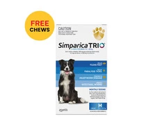 Buy Simparica Trio For Medium Dogs 10.1-20kg (Blue) - Free Shipping