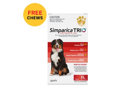 Buy Simparica Trio For Xlarge Dogs 40.1-60kg (Red) - Free Shipping