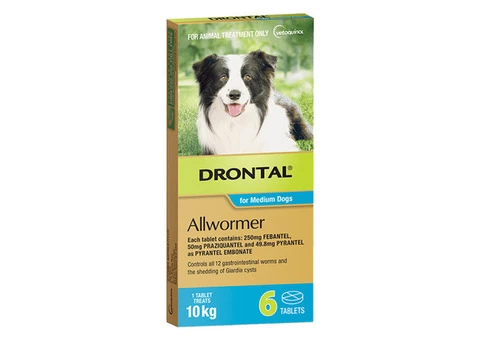 Buy Drontal Wormers - Dogs Wormers Tabs For Dogs 3kg (Green) - Free Shipping