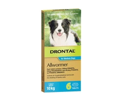 Buy Drontal Wormers - Dogs Wormers Tabs For Dogs 3kg (Green) - Free Shipping