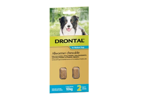 Buy Drontal Wormers - Dogs Wormers Tabs For Dogs 10kg (Aqua) - Free Shipping