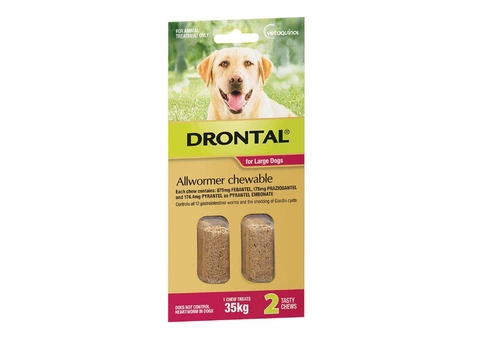 Buy Drontal Wormers - Dogs Wormers Chewable For Dogs Up To 10kg (Aqua) - Free Shipping