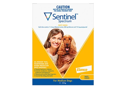 Buy Sentinel Spectrum Tasty Chews For Medium Dogs 11 To 22kg (Yellow) - Free Shipping