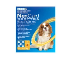 Buy Nexgard Spectra Chewables Yellow For Small Dogs (3.6-7.5kg) - Free Shipping