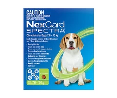 Buy Nexgard Spectra Chewables Green For Medium Dogs (7.6.15kg) - Free Shipping