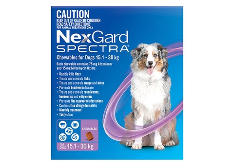 Buy Nexgard Spectra Chewables Purple For Large Dogs (15.1-30kg) - Free Shipping
