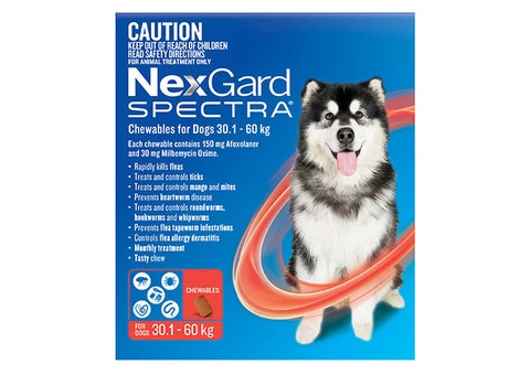 Buy Nexgard Spectra Chewables Red For Extra Large Dogs (30.1-60kg) - Free Shipping