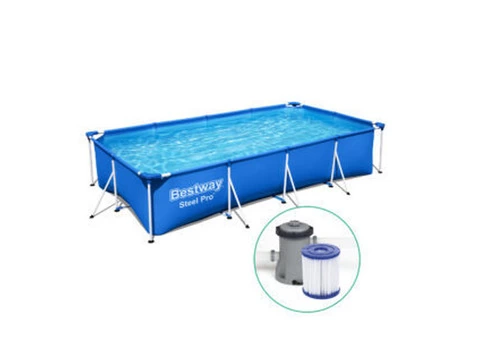 Bestway Swimming Pool 4M Above Ground Pools Pumps Steel Frame Filter Pump