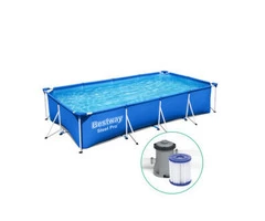 Bestway Swimming Pool 4M Above Ground Pools Pumps Steel Frame Filter Pump